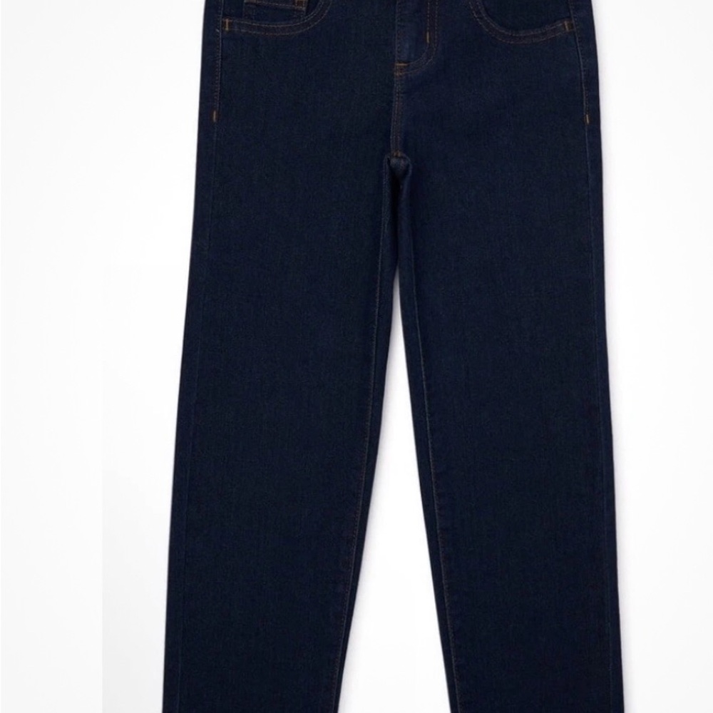 WONDER NATION Girls Straight Leg Jeans Size 14 Plus Loose Fit Dark Wash New